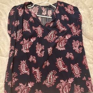 Tommy Hilfiger Navy Paisley Blouse Relaxed Fit
